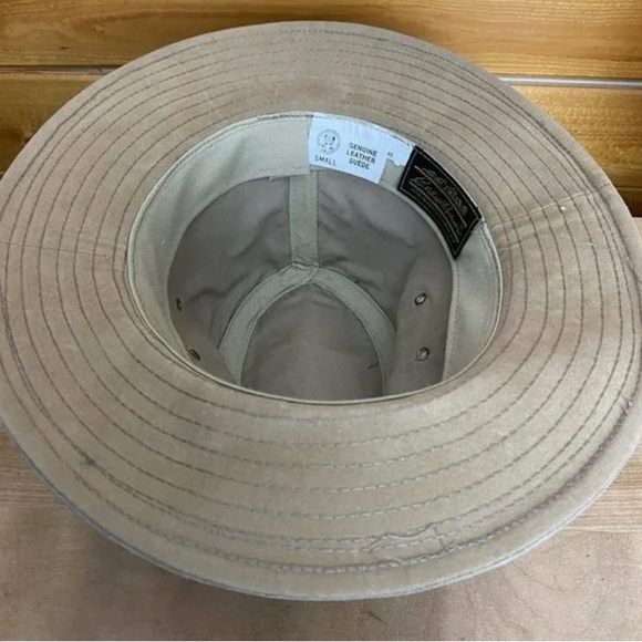 EDDIE BAUER VINTAGE tan union made genuine SUEDE hat - Picture 7 of 7